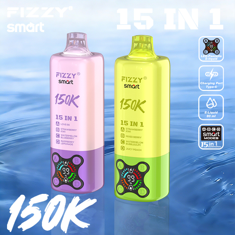 2026 Best Sales Fizzy 150000 80000 Puffs 150K 100K 80K 60K 50K Puff 15 in 1 6 in 1 4 in 1 Vape Bar 2% 5% Nicotine Wholesale Disposable E Cigarette Best Sales