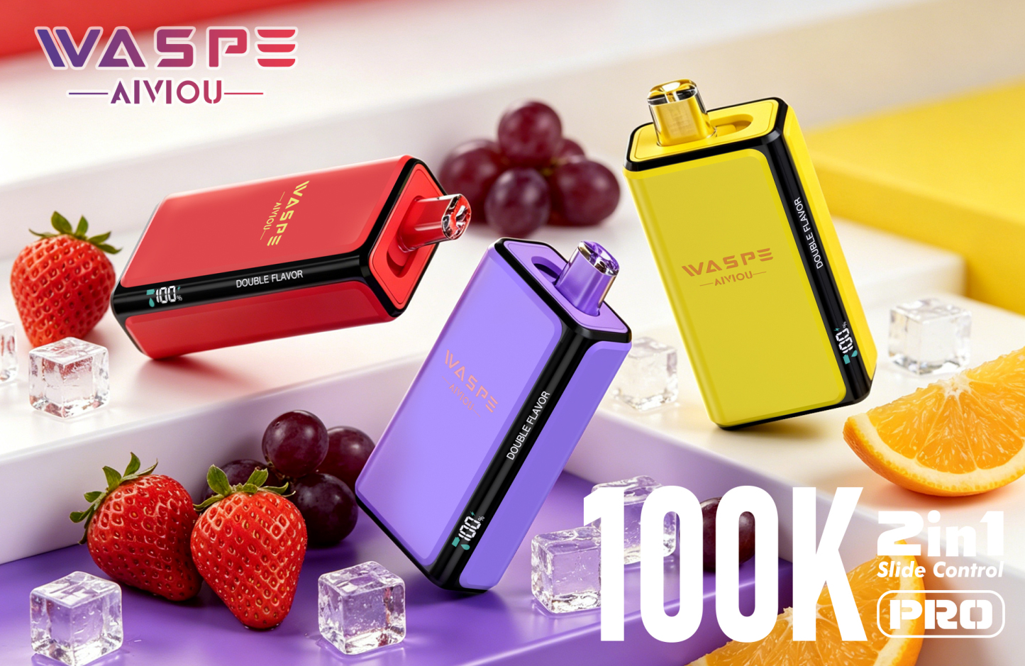 Wholesale Disposable Vape Waspe 100K PRO Puffs 2in1 Intelligent Smoke Double Flavors EUwarehouse