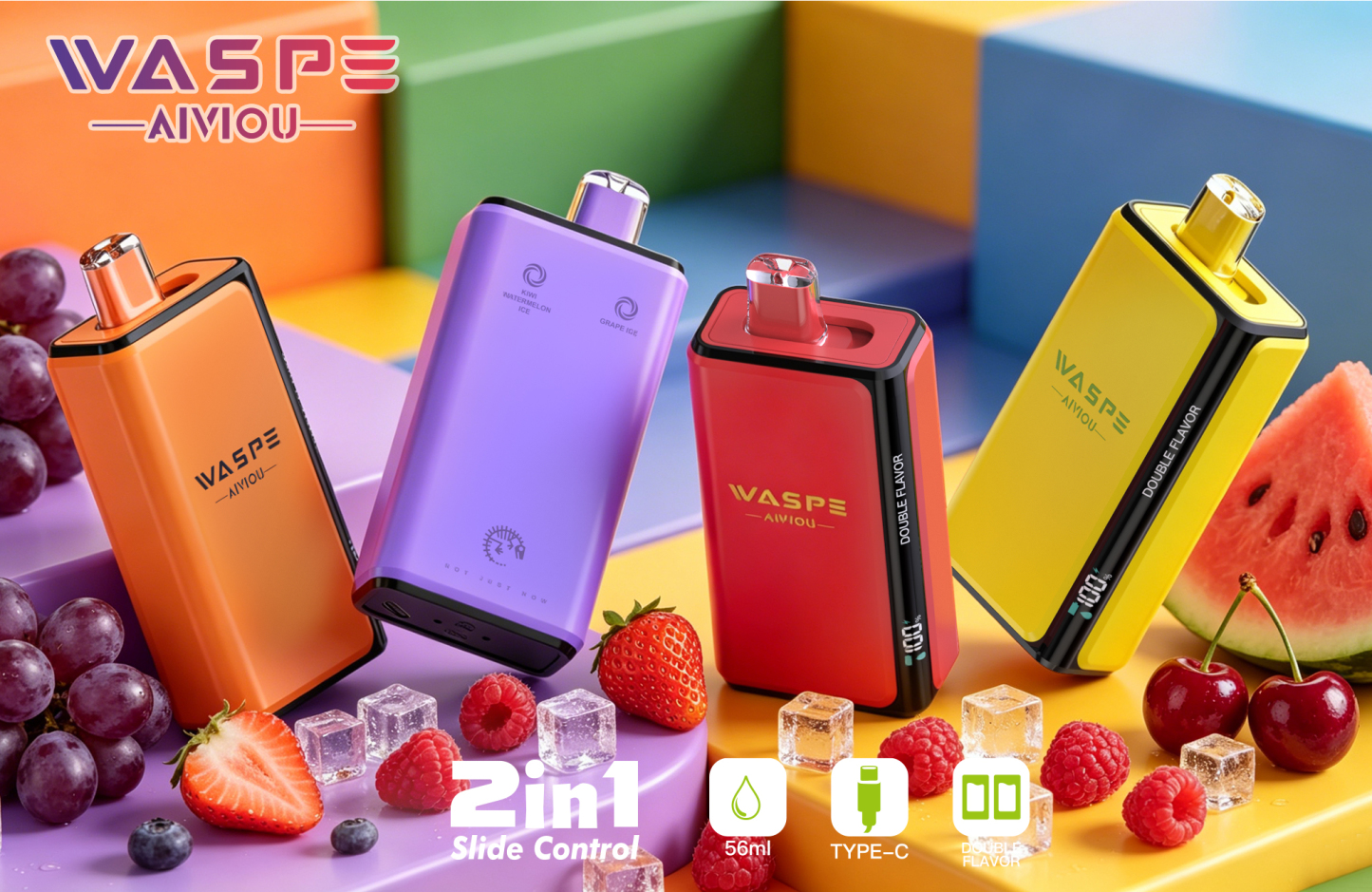 Wholesale Disposable Vape Waspe 100K PRO Puffs 2in1 Intelligent Smoke Double Flavors EUwarehouse