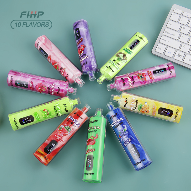 Original Fihp Shisha Hookah 15000PRO Mesh Coil 6mg Nicotine Puff 15K Wholesale E Cigarettes Pocket Hookah