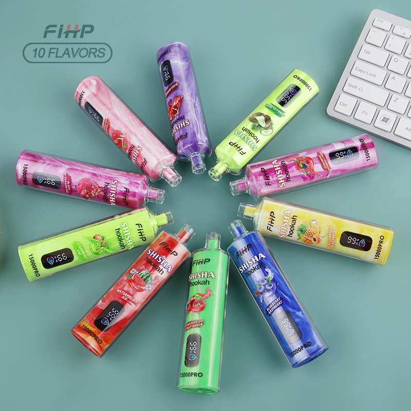 Original Fihp Shisha Hookah 15000PRO Mesh Coil 6mg Nicotine Puff 15K Wholesale E Cigarettes Pocket Hookah