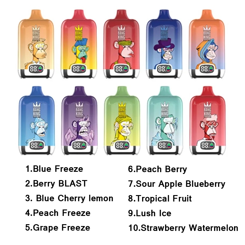 Original Bang King Digital Box 15000 15K Puffs Vape Puff 15000 Mesh Coil 25ml vaper vape 15000 puffs 0/2/3/5% Rechargeable 650mAh RGB VS Tornado 1200-Ecloudvaping
