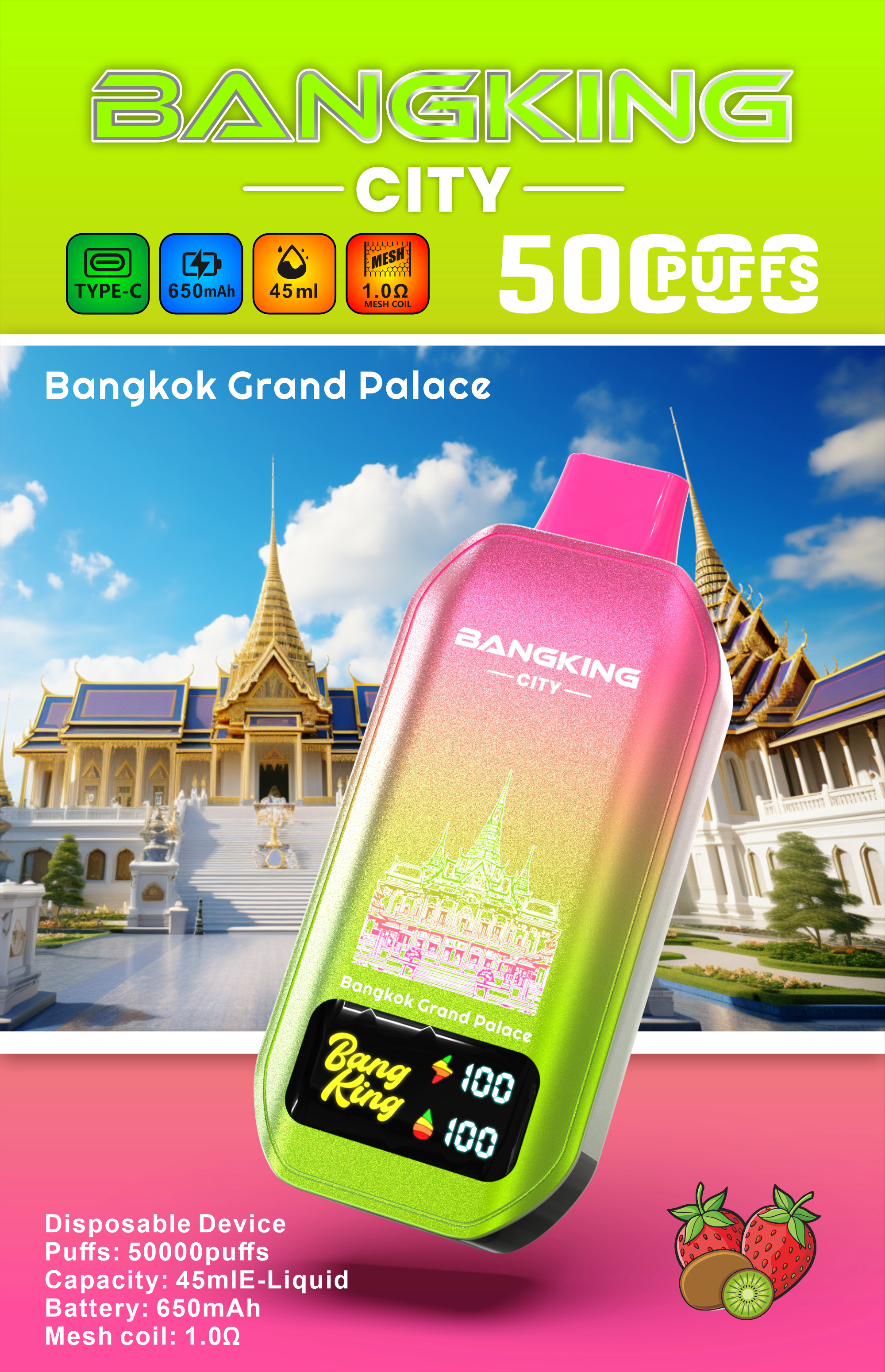 Bang 50000 Puffs Disposable Vape Electronic Cigarette 50K Double Flavor E Cig Wholesale EU Warehouse