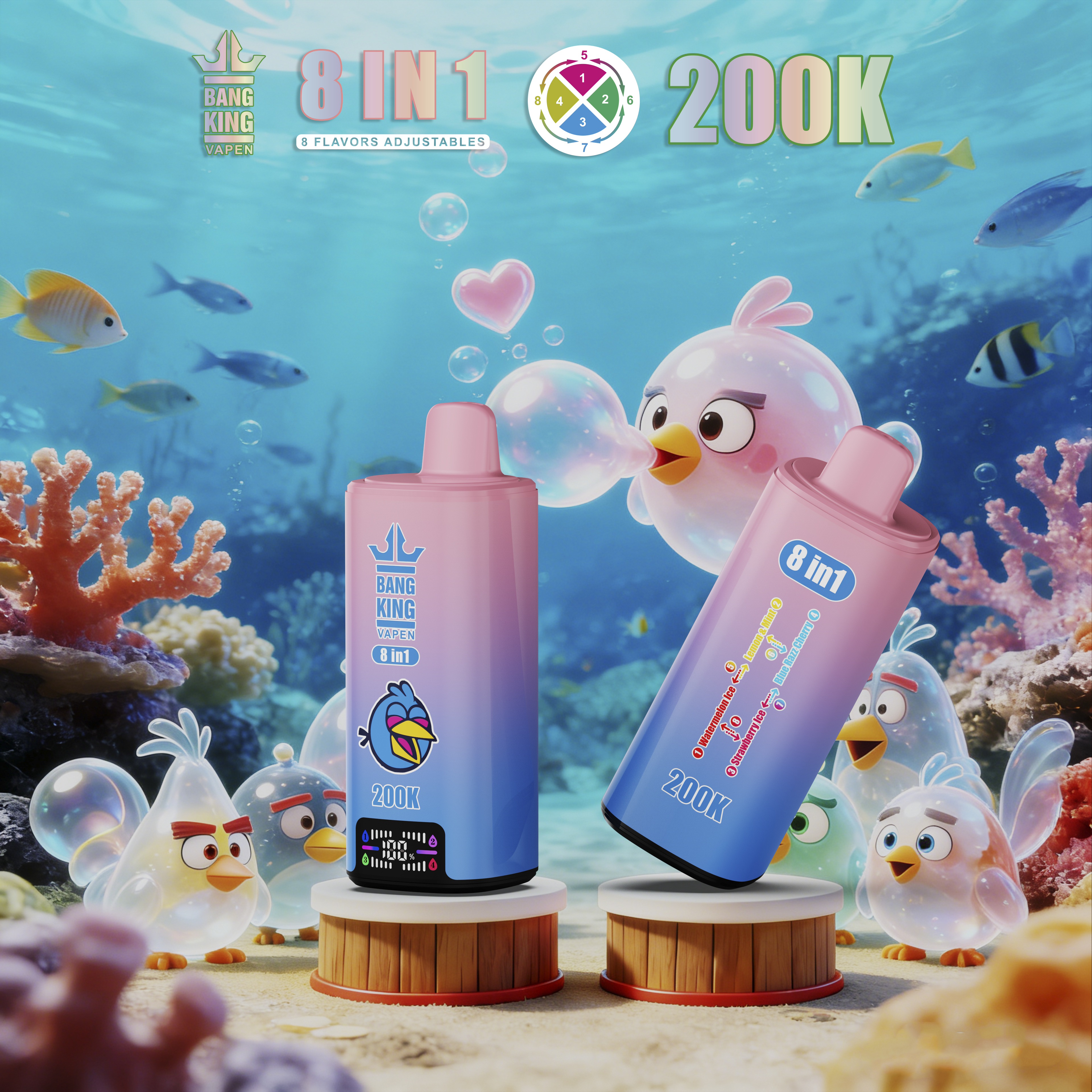 Bang King 200000 Puff Bar 8in1 Vaper 250K 200K 180K 150K 120K Nicotine Wholesale Disposable Electronic Cigarette Bang Blaze E Cig Vaper vapor Ecloudvaping