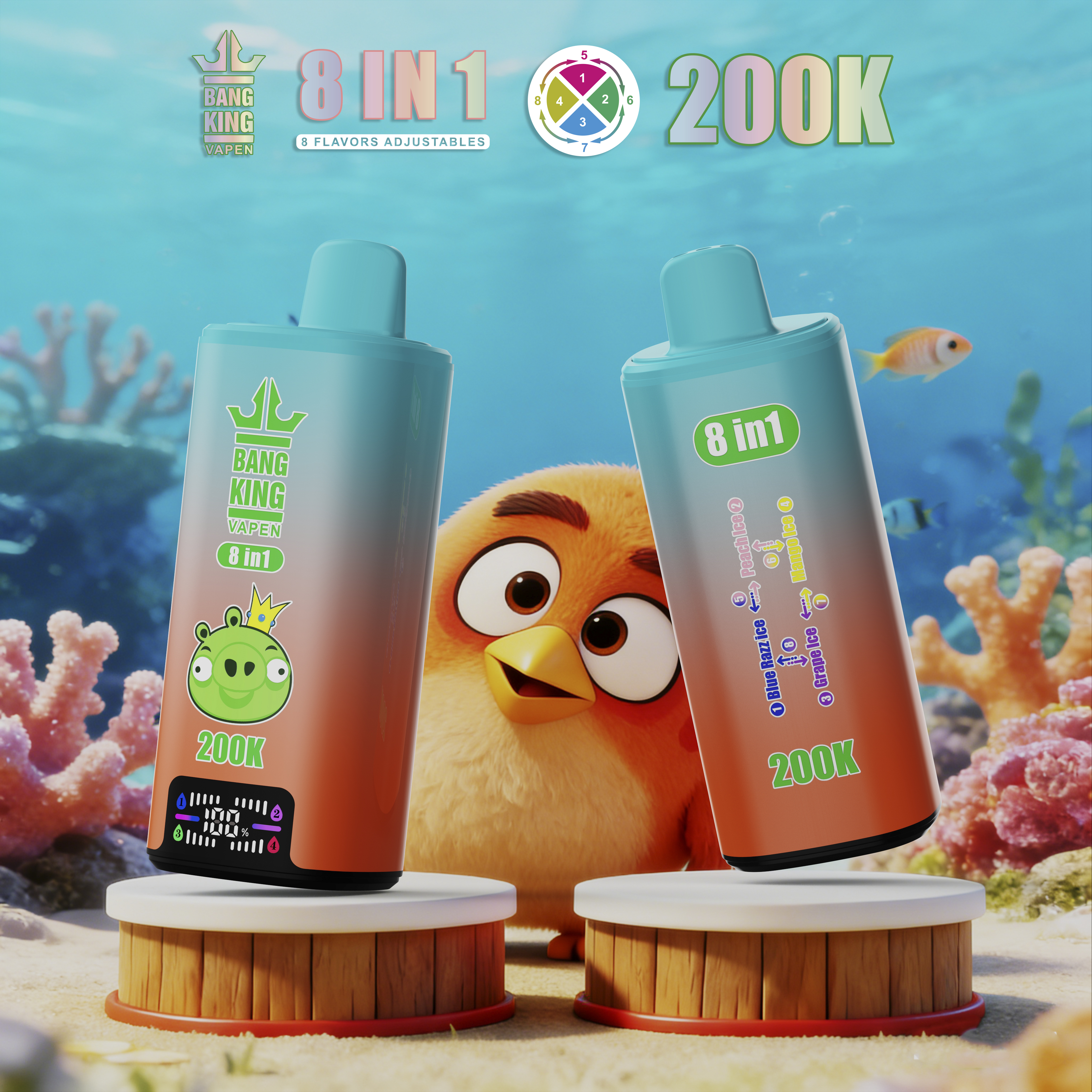 Bang King 200000 Puff Bar 8in1 Vaper 250K 200K 180K 150K 120K Nicotine Wholesale Disposable Electronic Cigarette Bang Blaze E Cig Vaper vapor Ecloudvaping