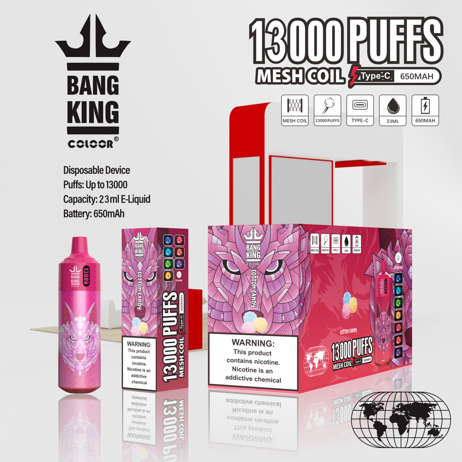 Bang king 13000 Puffs Disposable Vape Pen E Cigarette 650mah Rechargeable Battery 23ml Pod mesh dispose of puff Vape 