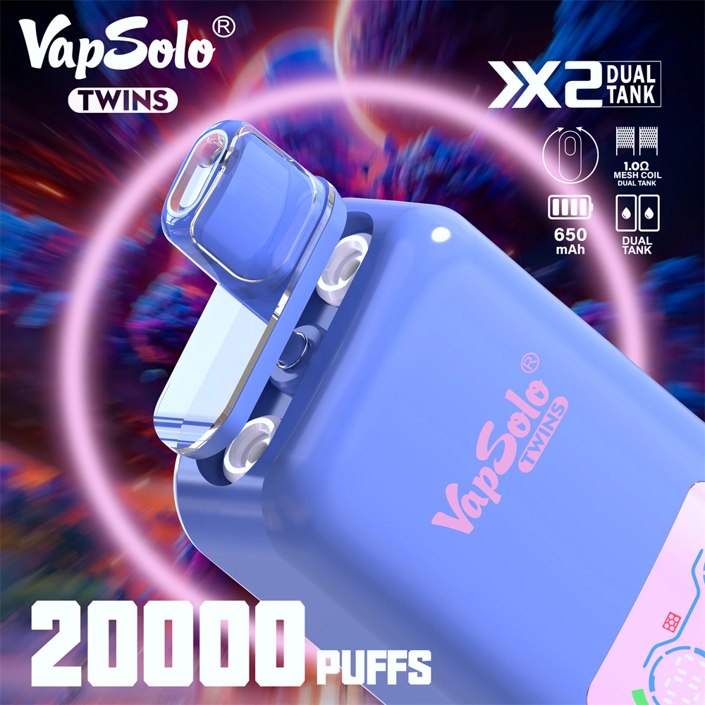 EU Warehouse Vapsolo 2024 Hot Sale 20000 Puff Dual Mesh Coil Dual Tank Vapes 20K Wholesale Cheap 650mAh Battery Display E Cigarette Disposable Vape