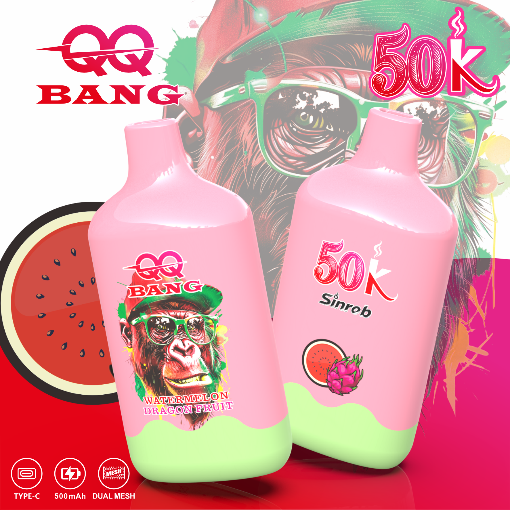 QQbang 50k Puffs Vape Pen Wholesale Vaper QQ Bang King 50k Disposable Electronic Cigarette Vapes