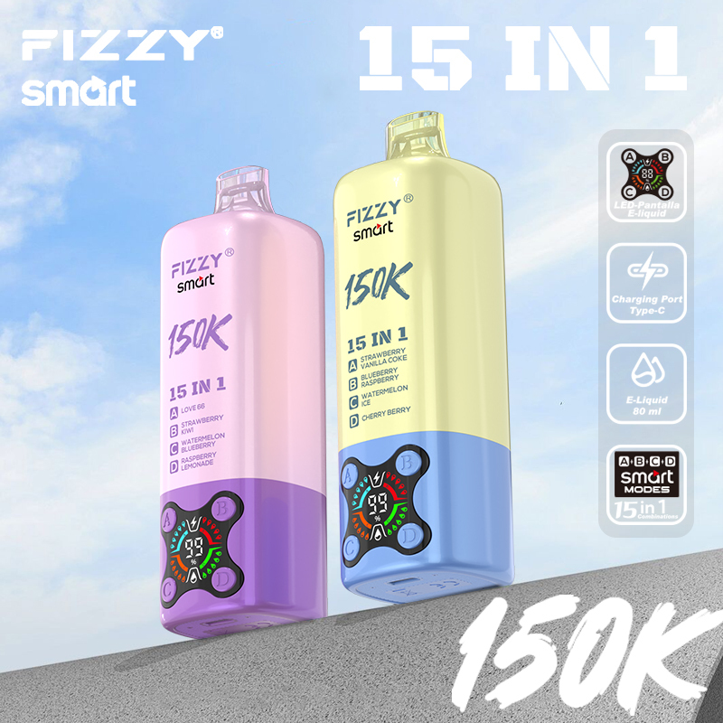 2026 Best Sales Fizzy 150000 80000 Puffs 150K 100K 80K 60K 50K Puff 15 in 1 6 in 1 4 in 1 Vape Bar 2% 5% Nicotine Wholesale Disposable E Cigarette Best Sales