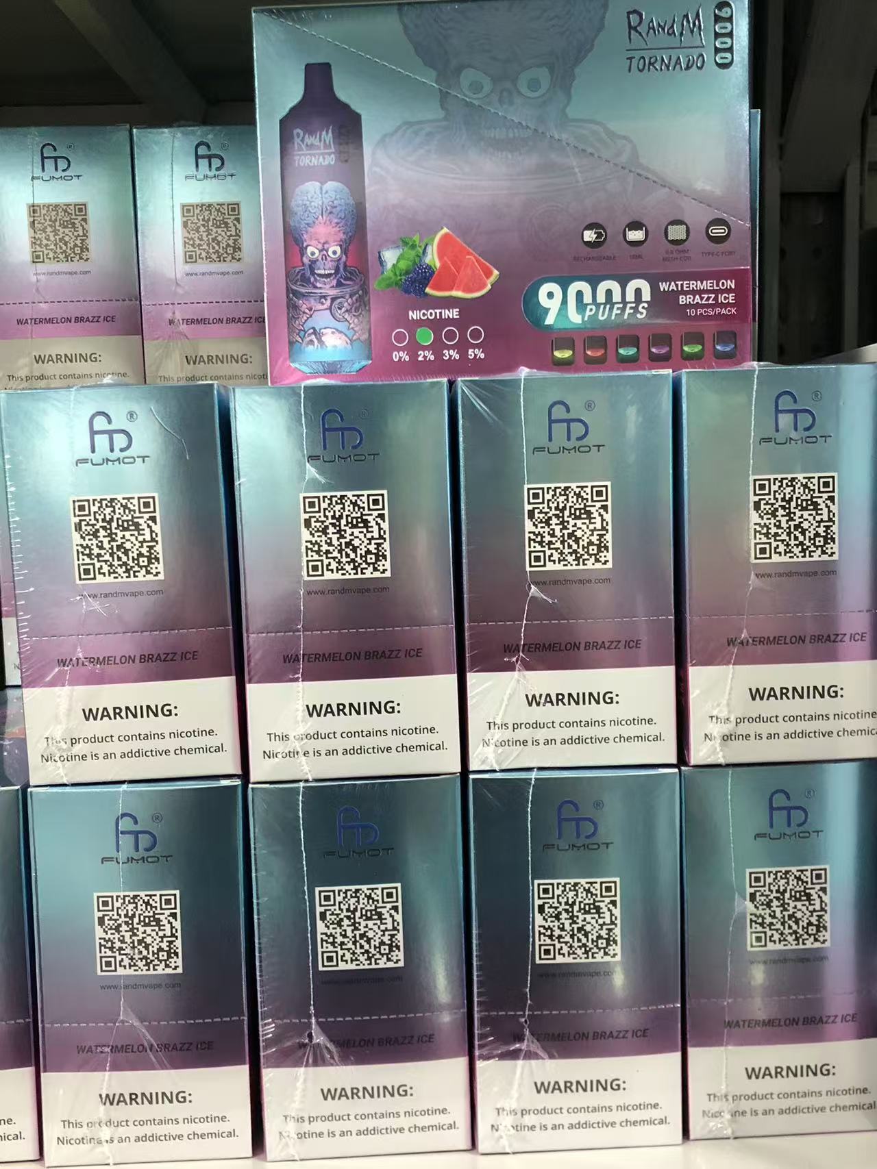 Fumot Randm Tornado 9000 Puffs E Cigarette Rechargeable Disposable Vape