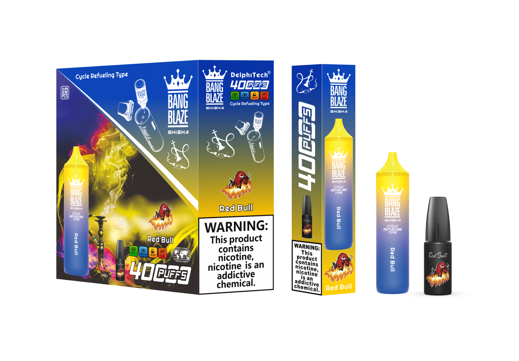 Bang Blaze 40000 Puffs Shisha Bangking Puffs Ecigs Vaporizer Flavors E Hookah Charger