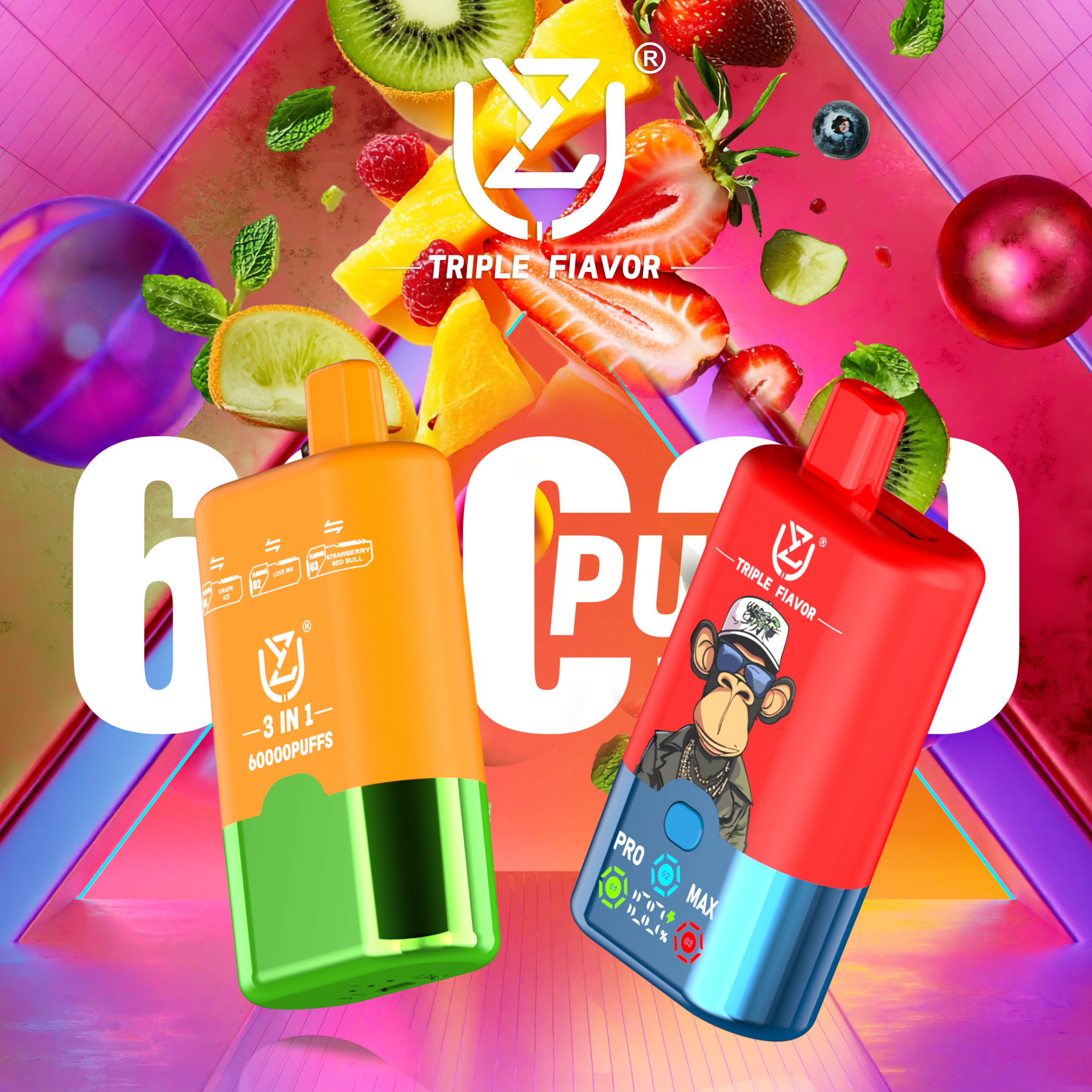 Vape Factory Electronic Cigarette Wholesale I Vape Uzy Triple 60000 Puff Vape 60K Puffs Bar Disposable Vape Pen