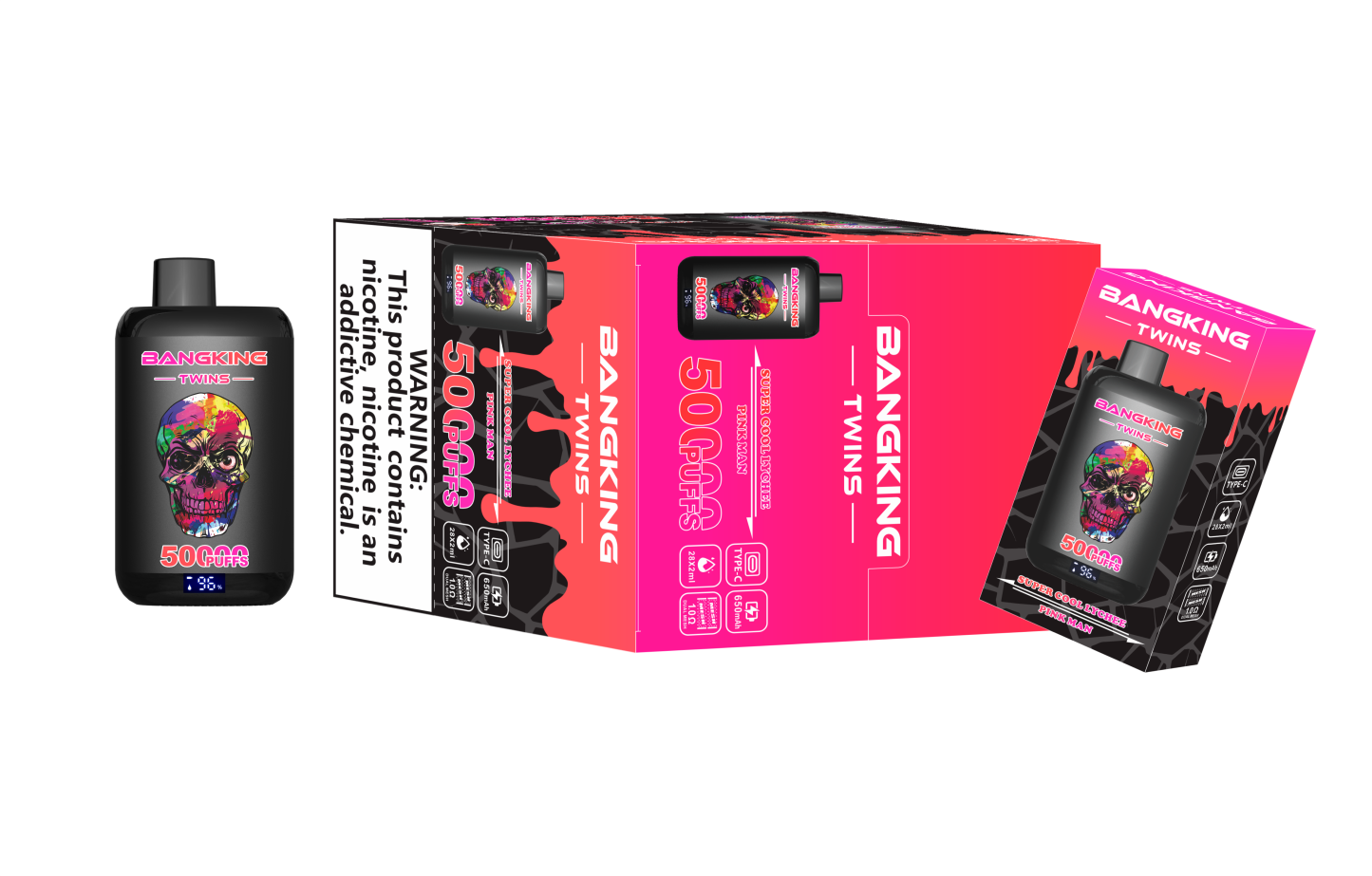 Bang 50000 Dual Flavor Electronic Cigarette Bang King 50K 2in1 Puffs Wholesale I Vape Disposable Electronic Cigarette Puff Germany Warehouse EU Spain