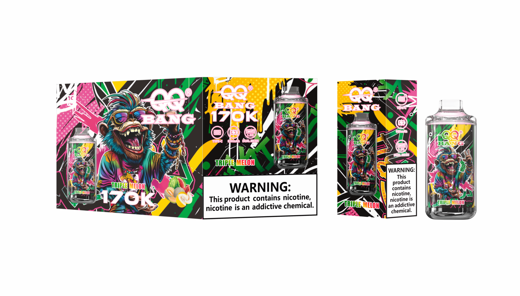  Qqbang 170K 170000 Puffs Vape Pen Wholesale Vaper QQ Bang 50K 100K 150K 200K Vapor 300K Disposable Electronic Cigarette Vapes
