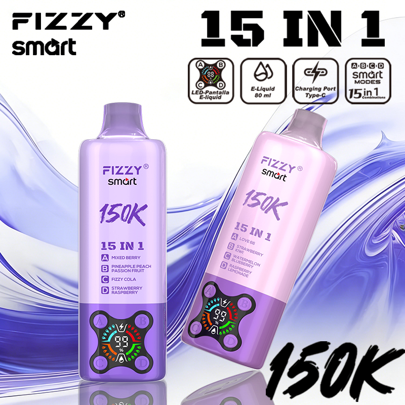 2026 Best Sales Fizzy 150000 80000 Puffs 150K 100K 80K 60K 50K Puff 15 in 1 6 in 1 4 in 1 Vape Bar 2% 5% Nicotine Wholesale Disposable E Cigarette Best Sales