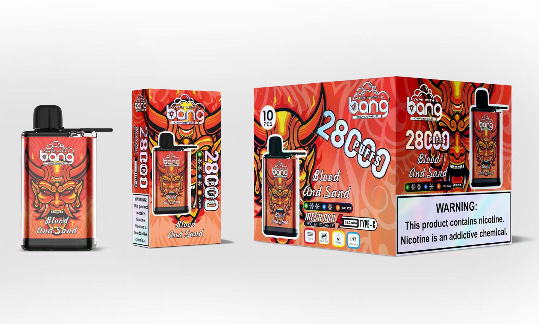 Original Bang King 28000 Puffs Disposable Vape Device E-Cigarette Ice Control Wholesale Supplier Distributor 650mAh Battery