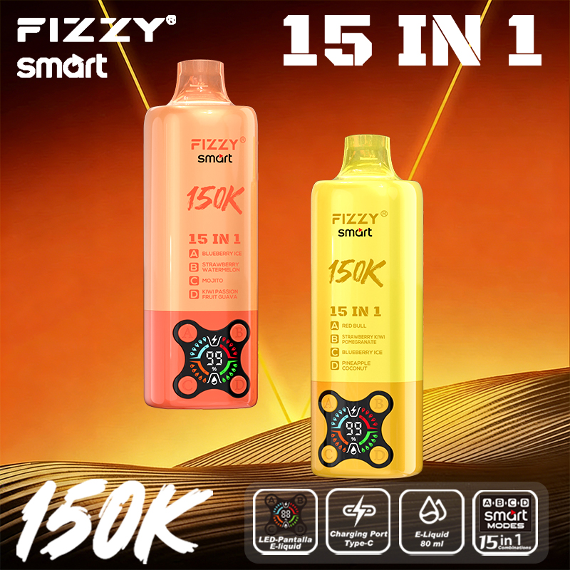 2026 Best Sales Fizzy 150000 80000 Puffs 150K 100K 80K 60K 50K Puff 15 in 1 6 in 1 4 in 1 Vape Bar 2% 5% Nicotine Wholesale Disposable E Cigarette Best Sales