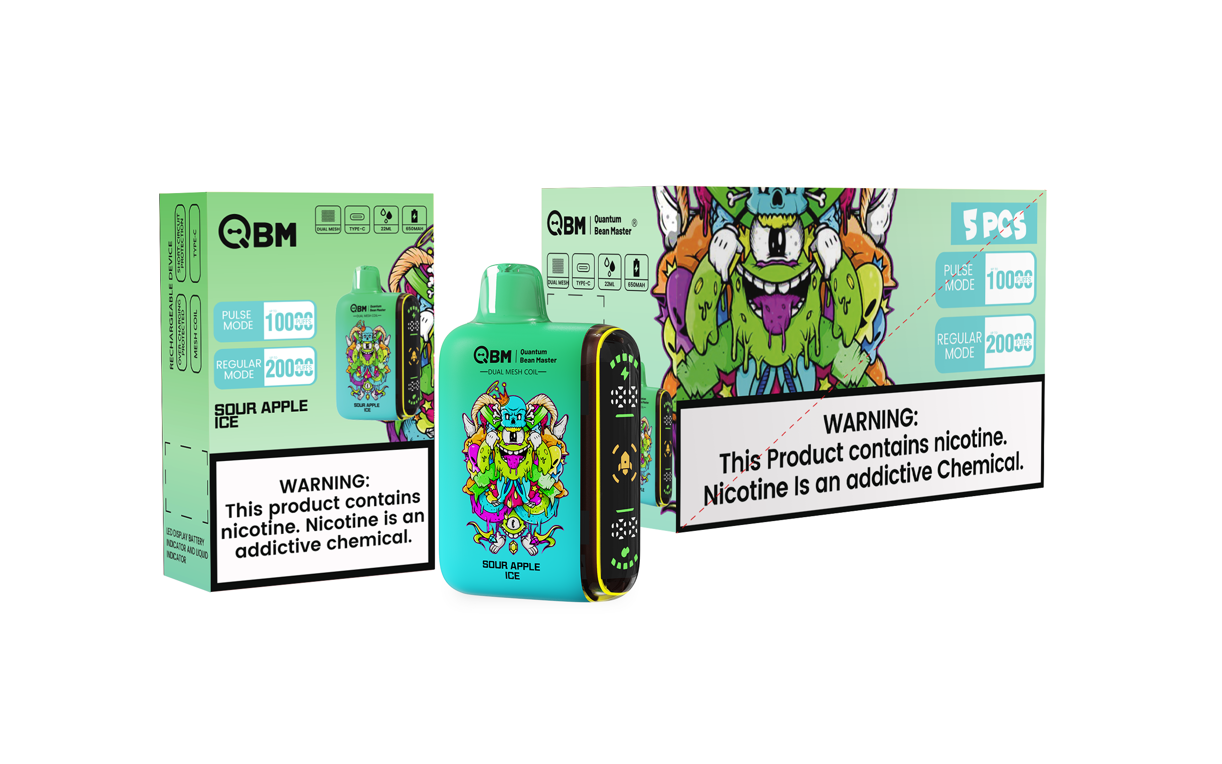 USA EU Large Stock Fast Delivery 10K 20K Puffs Custom Empty Vape Wholesale I Geek Vape 5% Nicotine Pulse Bar E Cigarette Dual Mesh Coil Qbm Vape