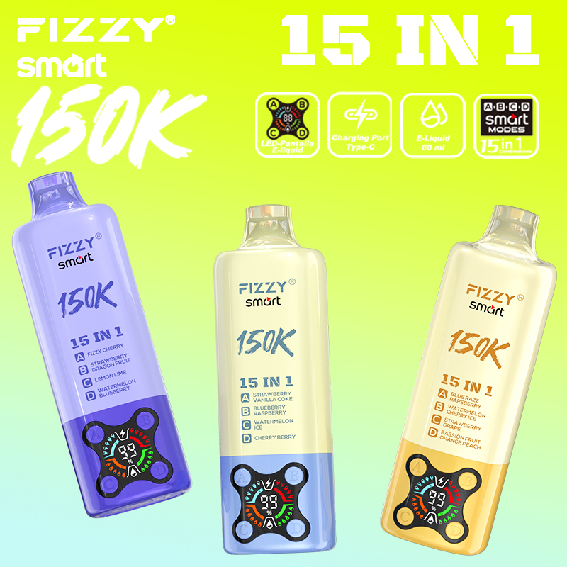 2026 Best Sales Fizzy 150000 80000 Puffs 150K 100K 80K 60K 50K Puff 15 in 1 6 in 1 4 in 1 Vape Bar 2% 5% Nicotine Wholesale Disposable E Cigarette Best Sales