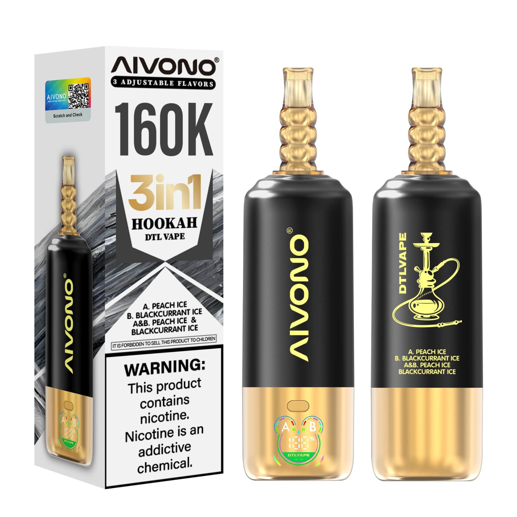 AIVONO AVN DTLVAPE 3IN1 160k Disposable Vape