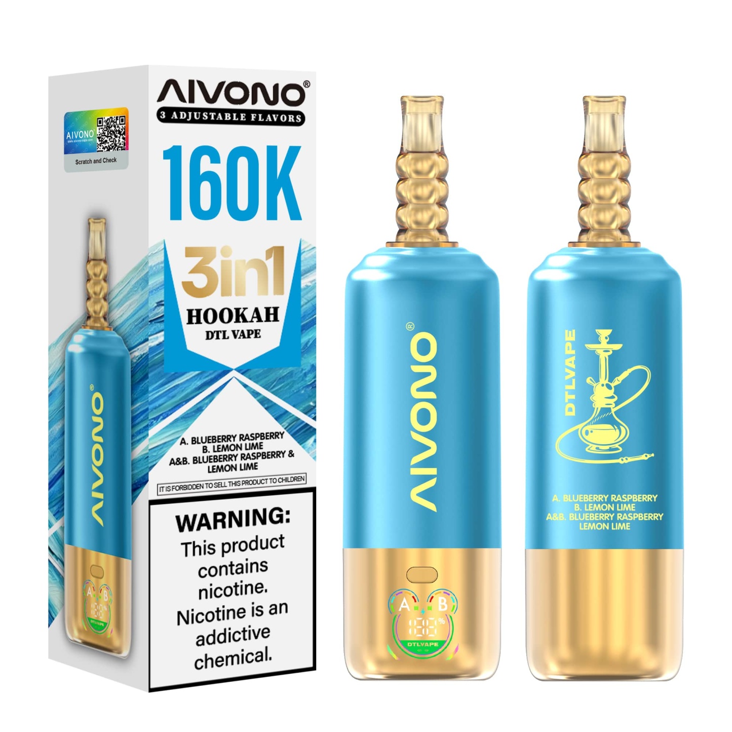 AIVONO AVN DTLVAPE 3IN1 160k Disposable Vape
