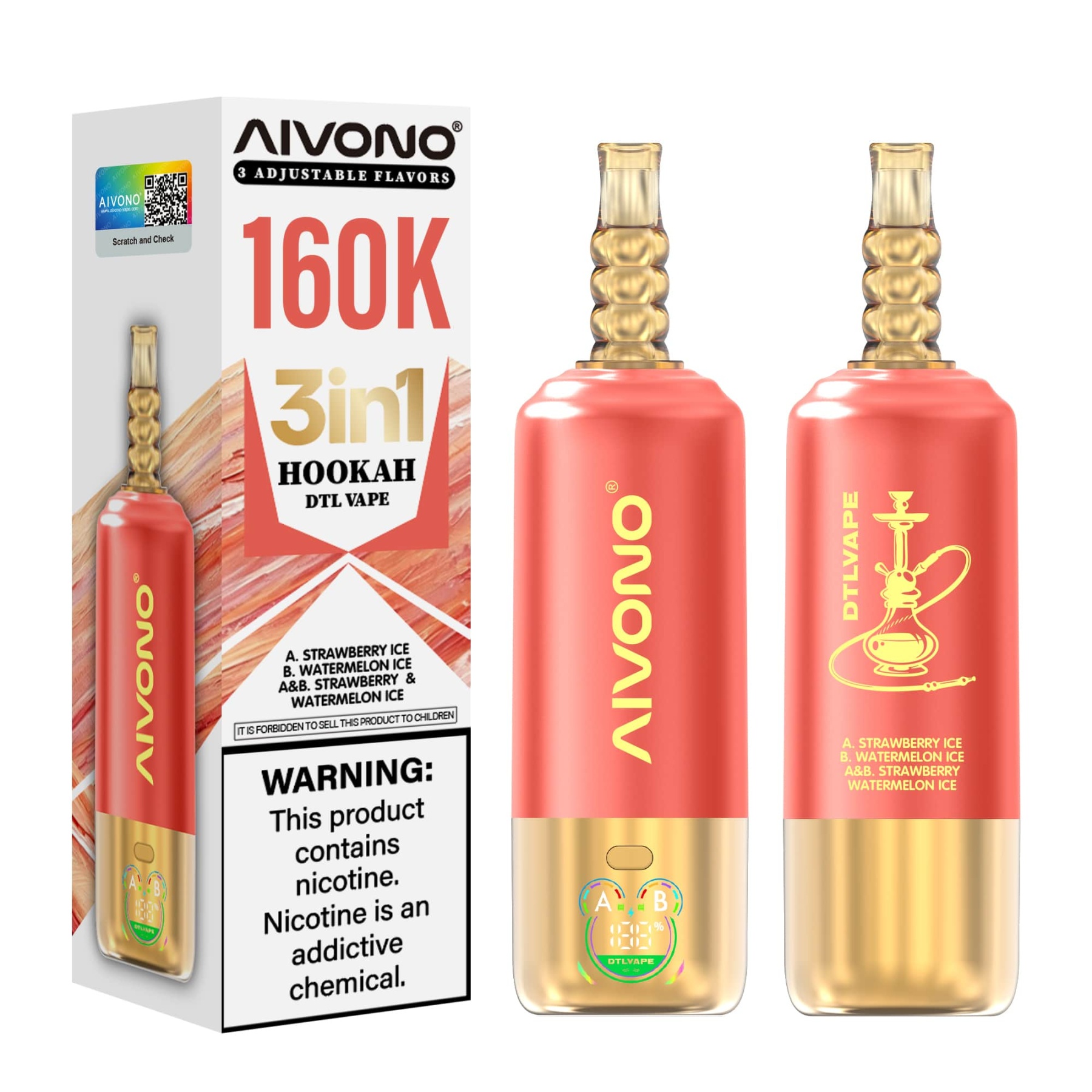 AIVONO AVN DTLVAPE 3IN1 160k Disposable Vape