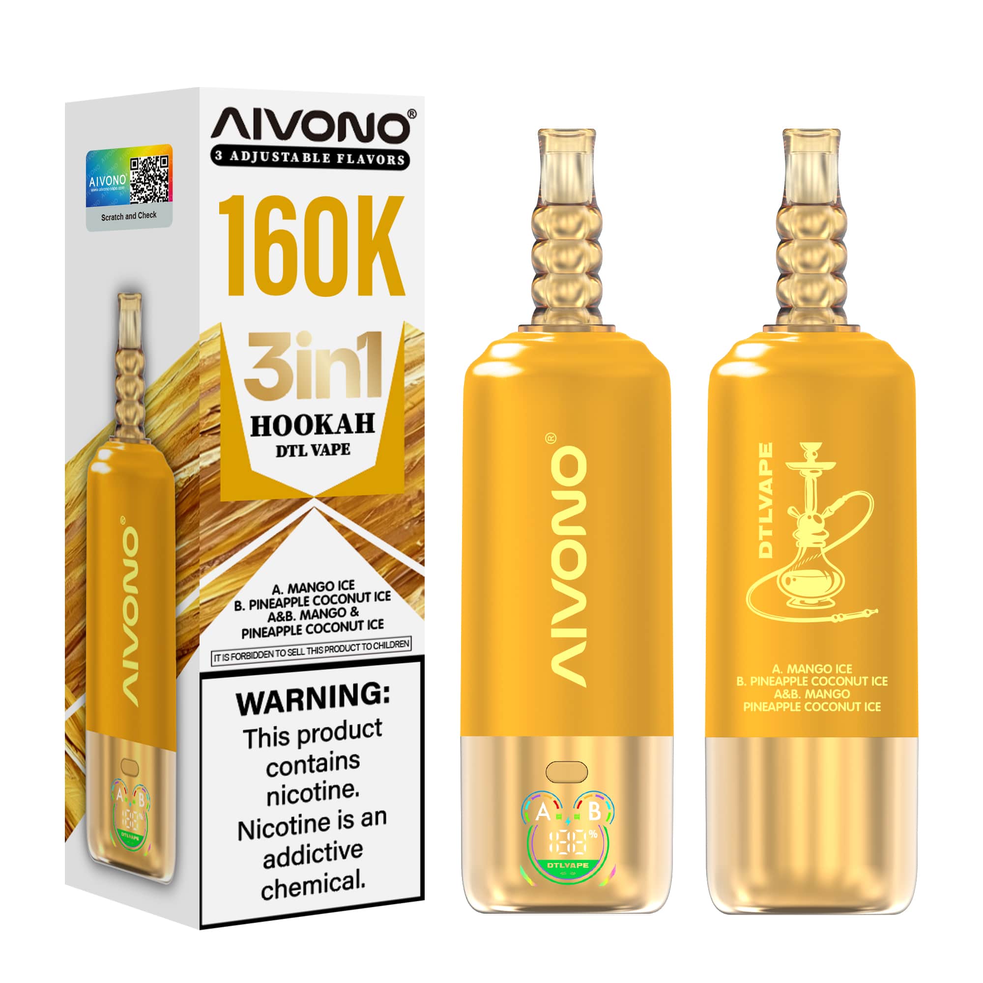 AIVONO AVN DTLVAPE 3IN1 160k Disposable Vape