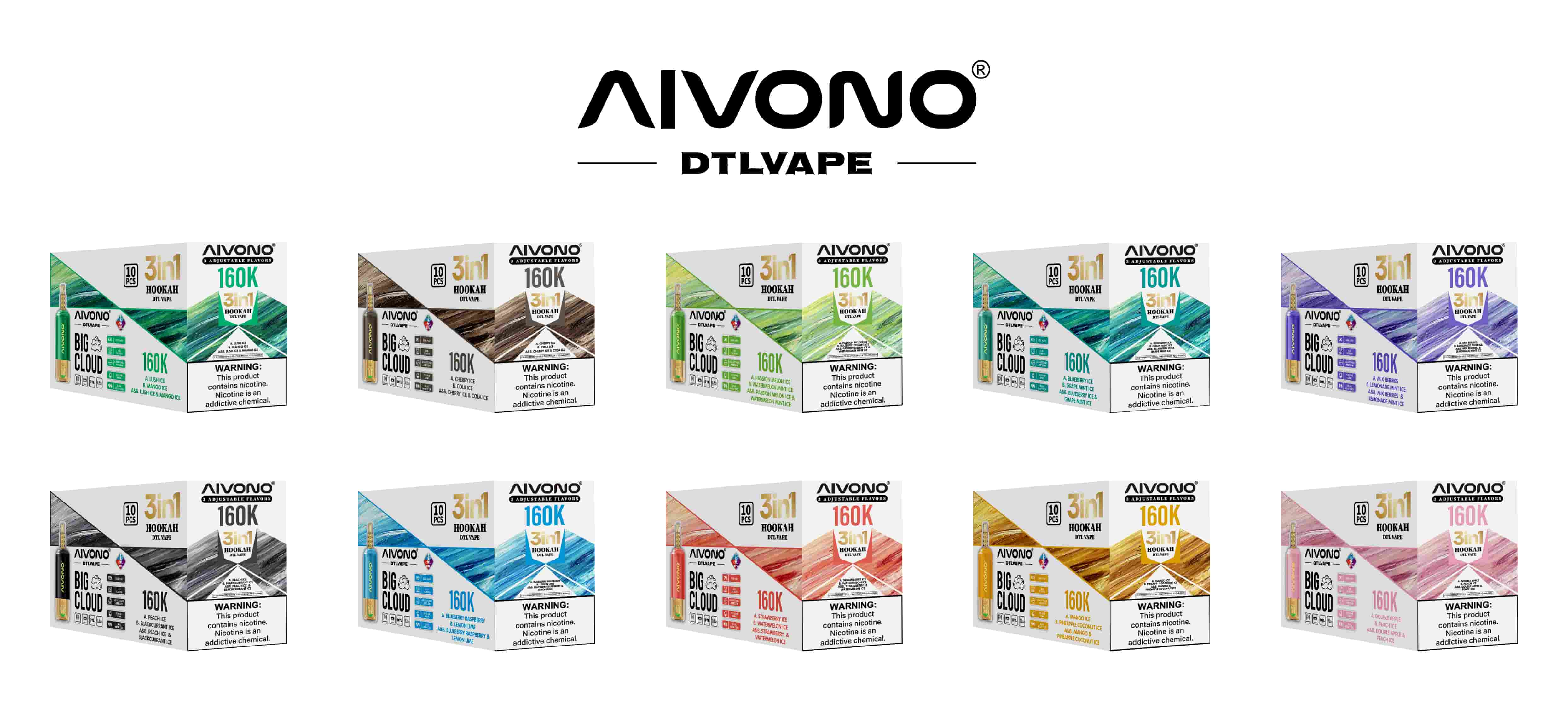AIVONO AVN DTLVAPE 3IN1 160k Disposable Vape