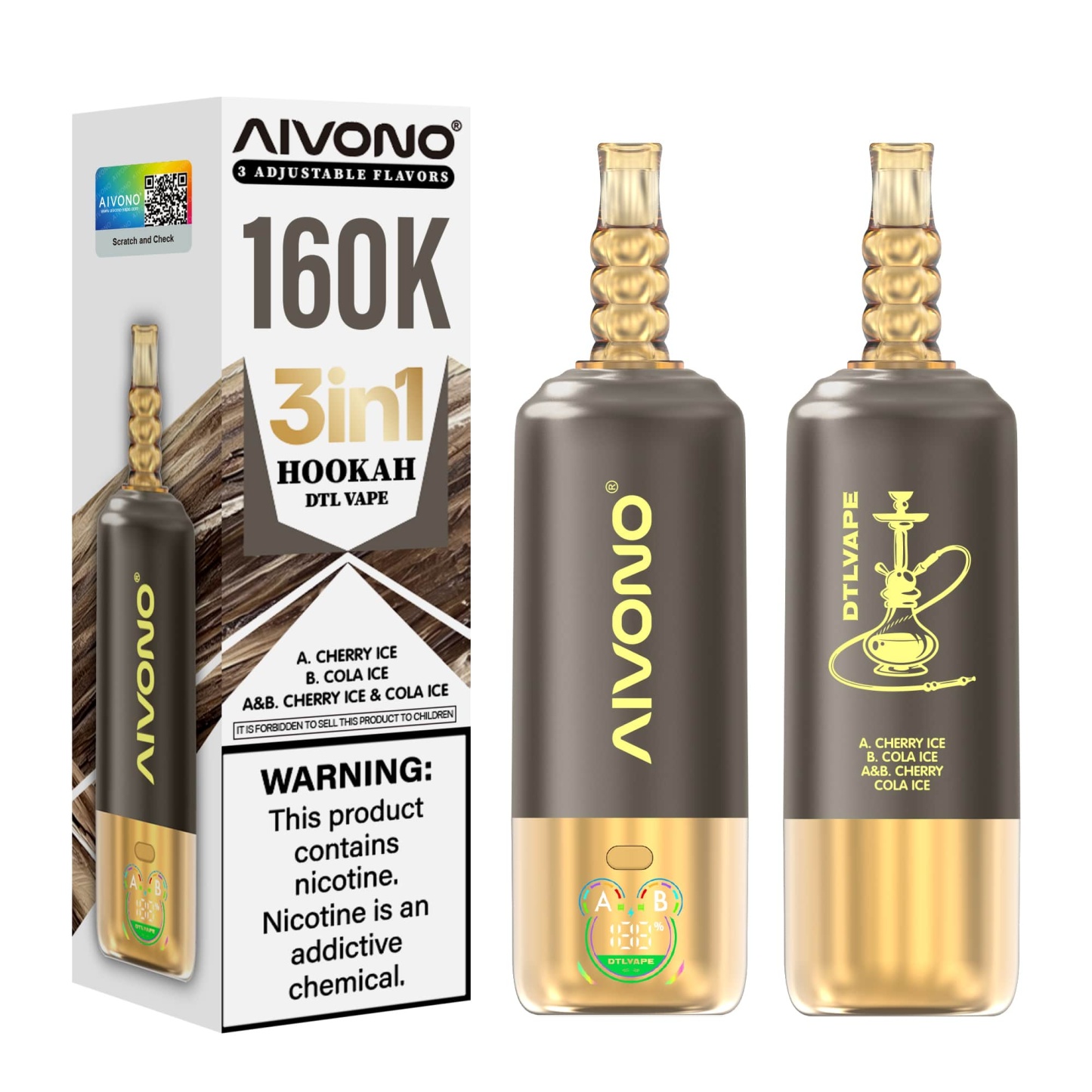 AIVONO AVN DTLVAPE 3IN1 160k Disposable Vape