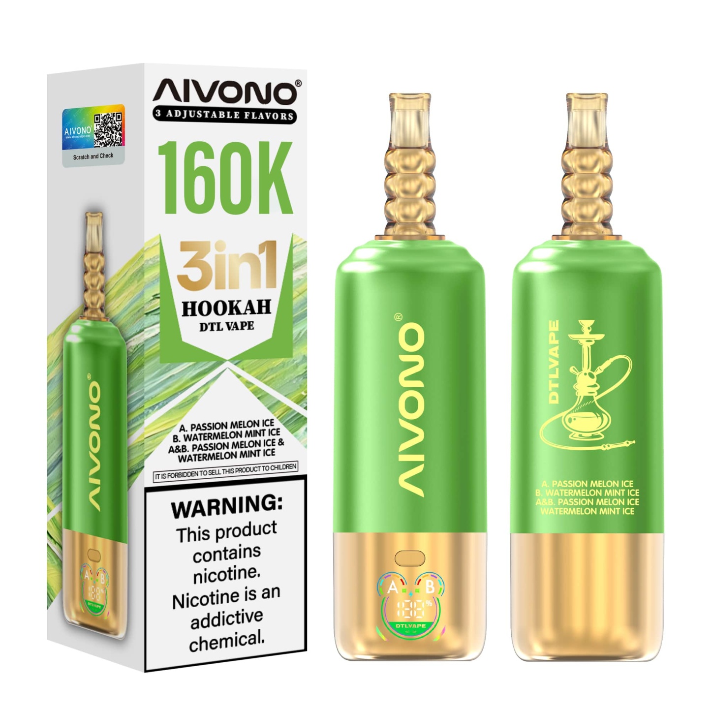 AIVONO AVN DTLVAPE 3IN1 160k Disposable Vape
