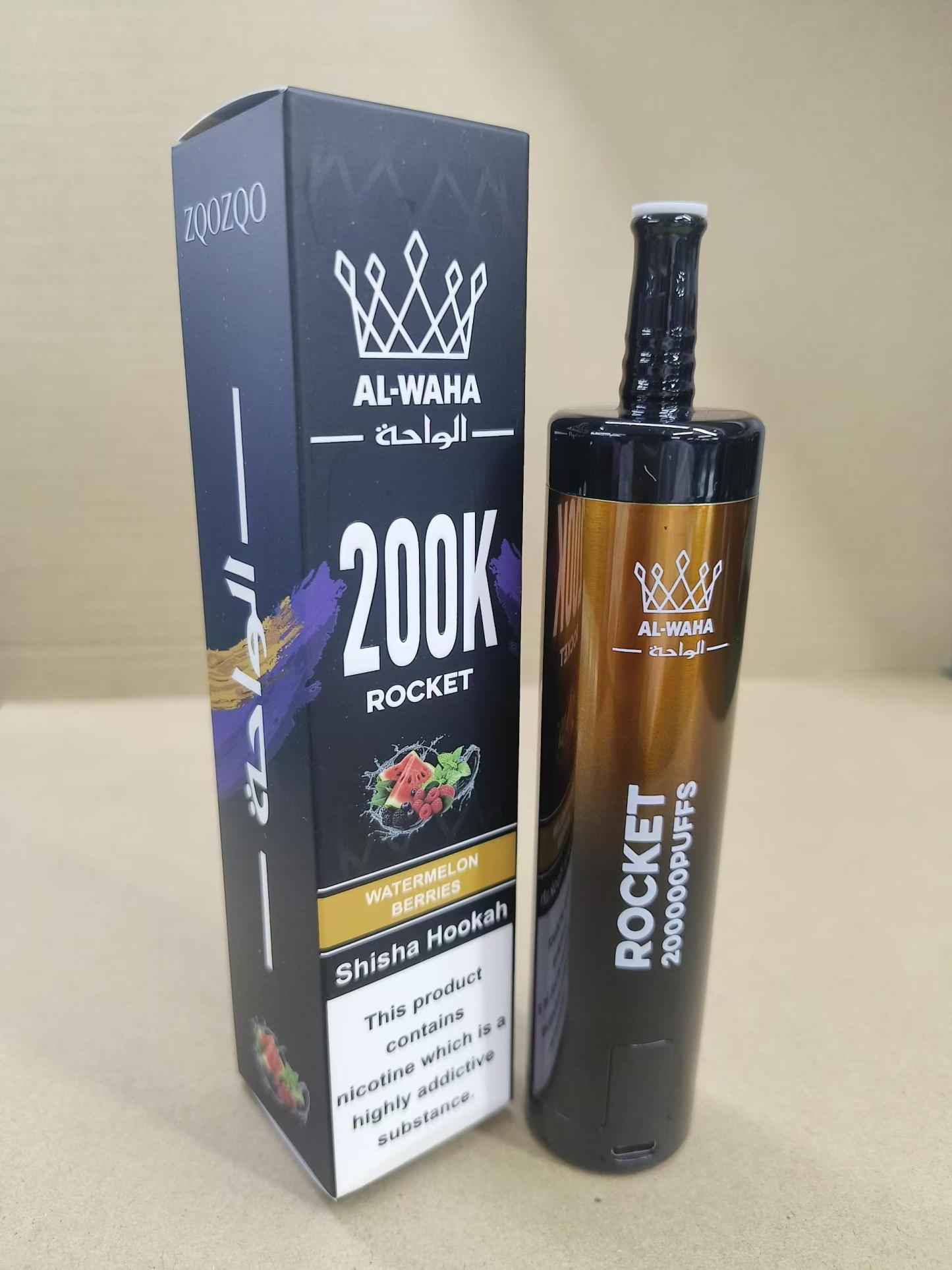 Al Waha Rocket Hookah 200K Shisha 20000 Vape Puffs Vape