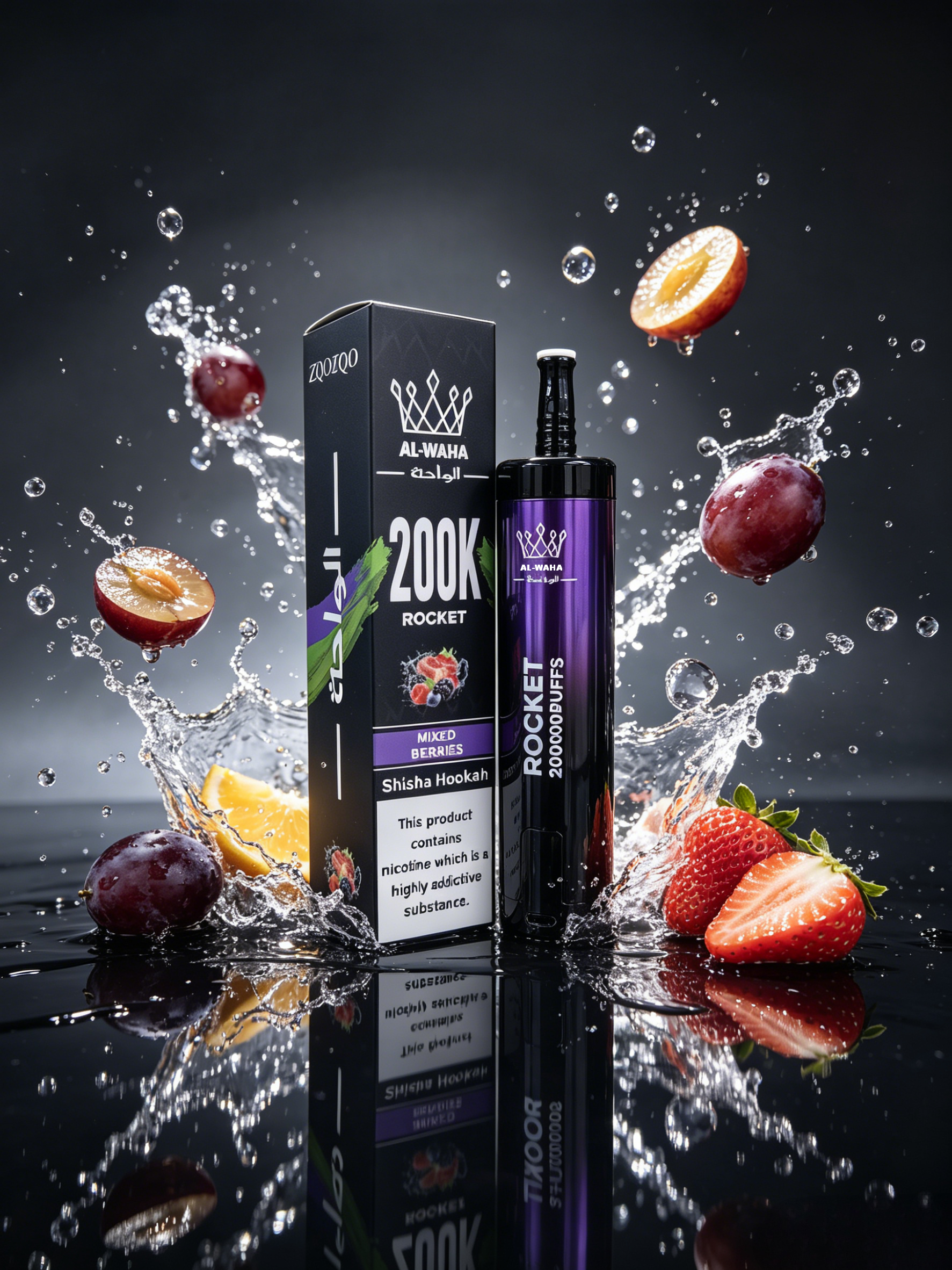 Al Waha Rocket Hookah 200K Shisha 20000 Vape Puffs Vape