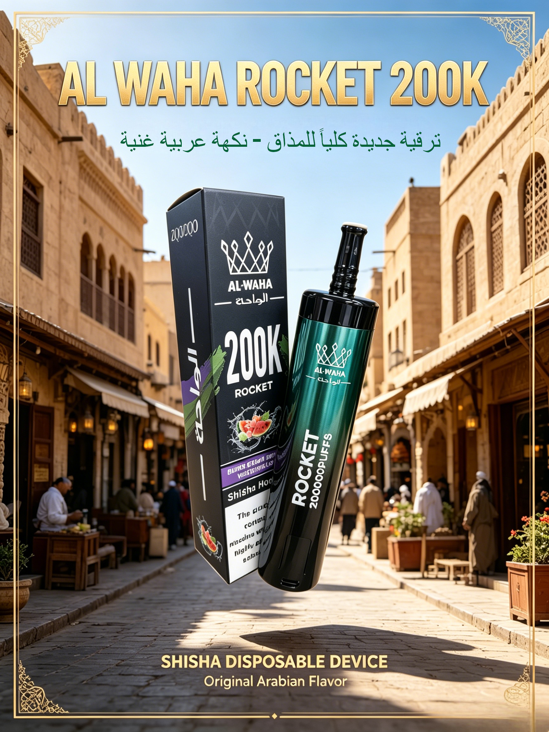 Al Waha Rocket Hookah 200K Shisha 20000 Vape Puffs Vape