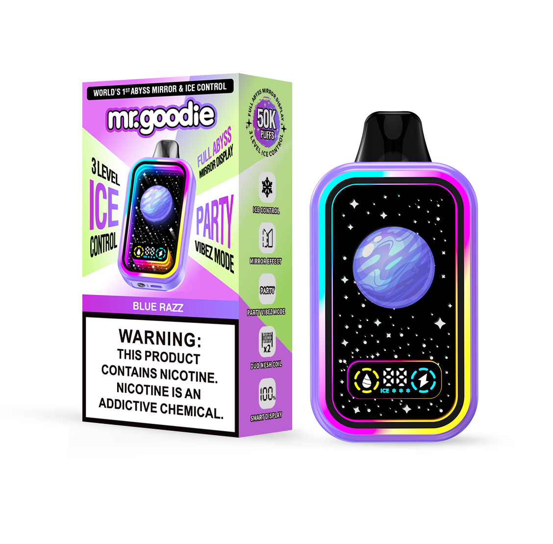 Mr. Goodie 50000 Puffs Abyss Mirror & Ice Adjustable Disposable Electronic Cigarette 50K Puff Vape Pen