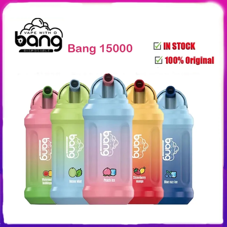 Authentic Bang15000 Puffs Disposable Vapes Pen 15k E Cigarette 0% 2% 3% 5% Level Vaporizer 650mAh Rechargeable Mesh Coil 23ml Pre-filled Pod 20 flavor-Ecloudvaping