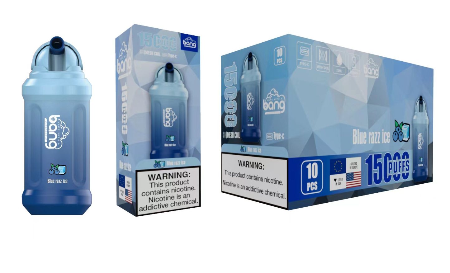 Authentic Bang15000 Puffs Disposable Vapes Pen 15k E Cigarette 0% 2% 3% 5% Level Vaporizer 650mAh Rechargeable Mesh Coil 23ml Pre-filled Pod 20 flavor-Ecloudvaping