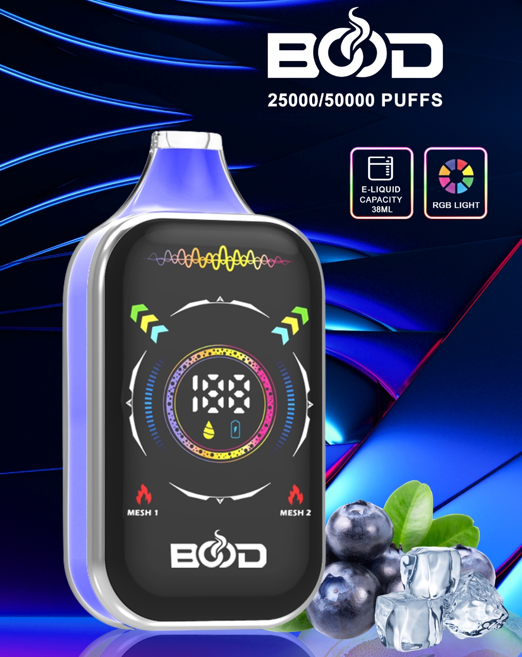 Bood Pulse PRO50000 Puffs 25K/50K Disposable Electronic Cigarette LED Display 10flavor Factory Sel