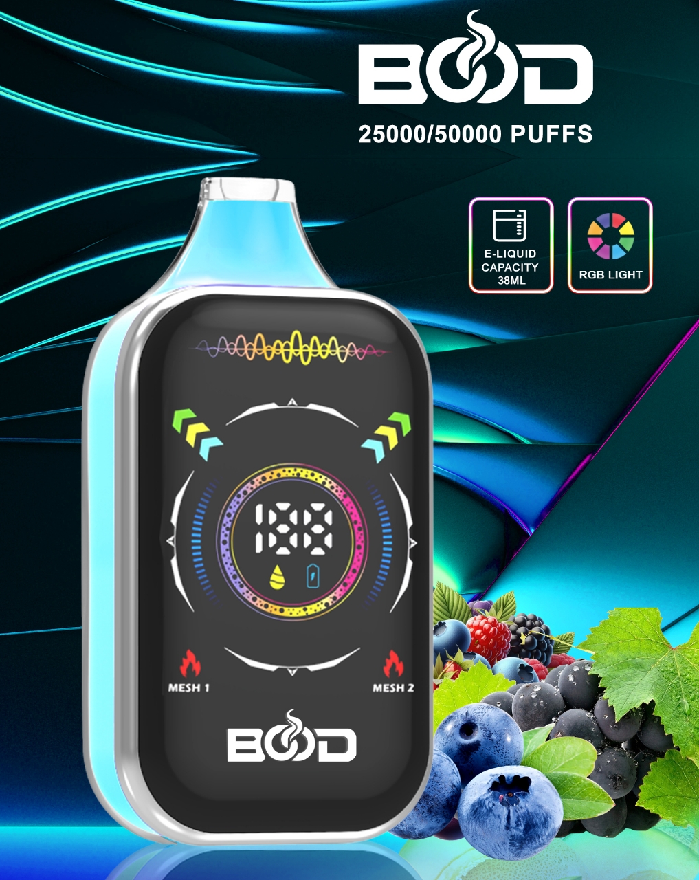 Bood Pulse PRO50000 Puffs 25K/50K Disposable Electronic Cigarette LED Display 10flavor Factory Sel