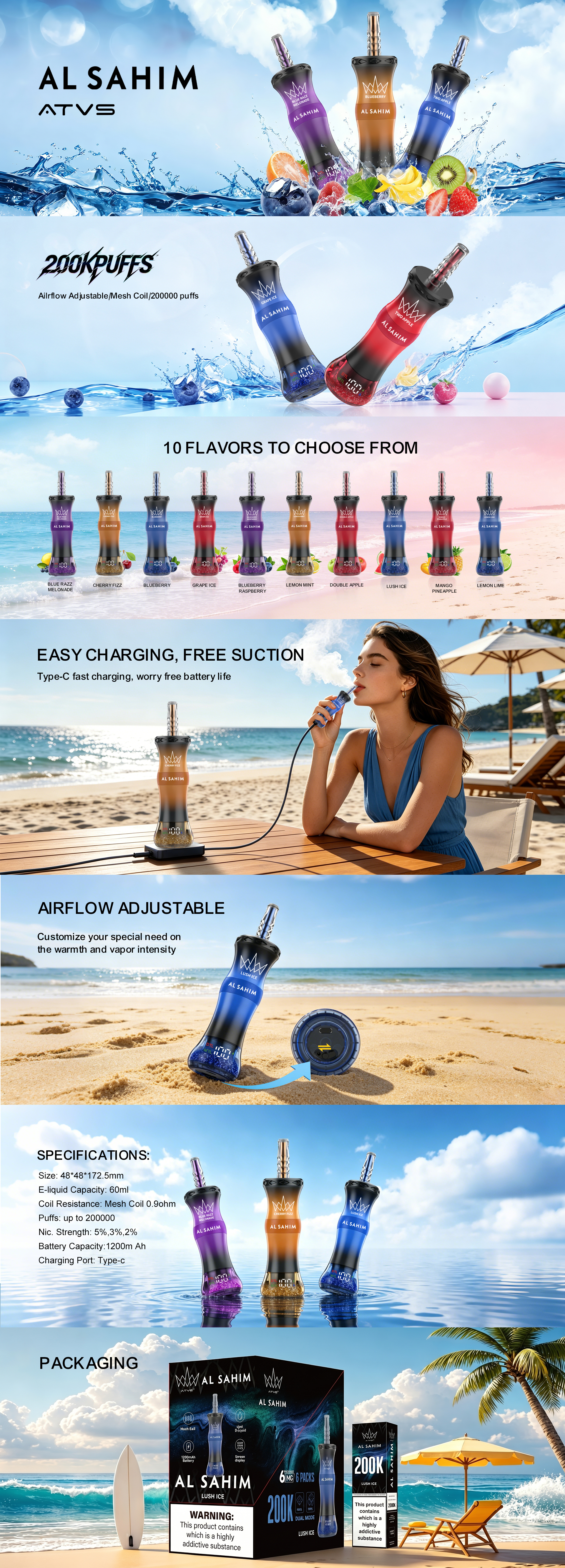 ATVS AL SAHIM 200K Puffs Vape