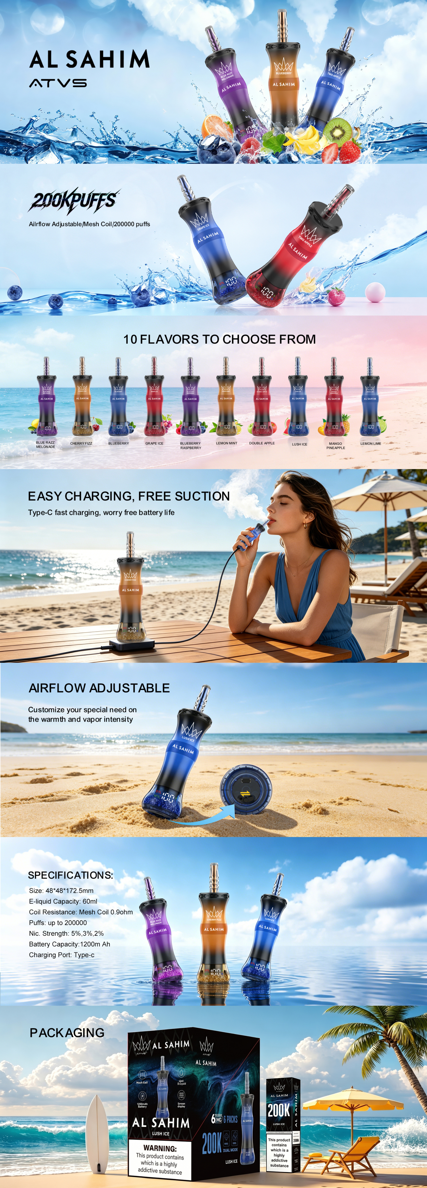 ATVS AL SAHIM 200K Puffs Vape