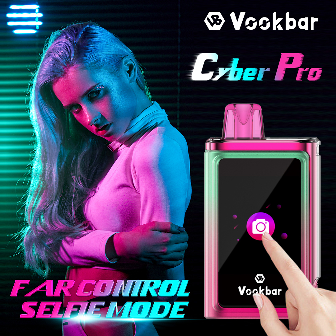 Vookbar Cyber PRO 30000 Puffs Vape 30KDual Mesh Coil Bluetooth Touch Display Screen E-Cig Fruit Flavor 0%/2%3%/5% Vape Pen