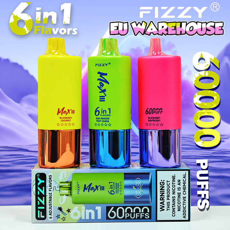  Fizzy Max III 60K 60000 Puff Triple Flavors 6 in 1 Vape 50K 40K 30K Puff Solo Triple Vape 30K Disposable Vape