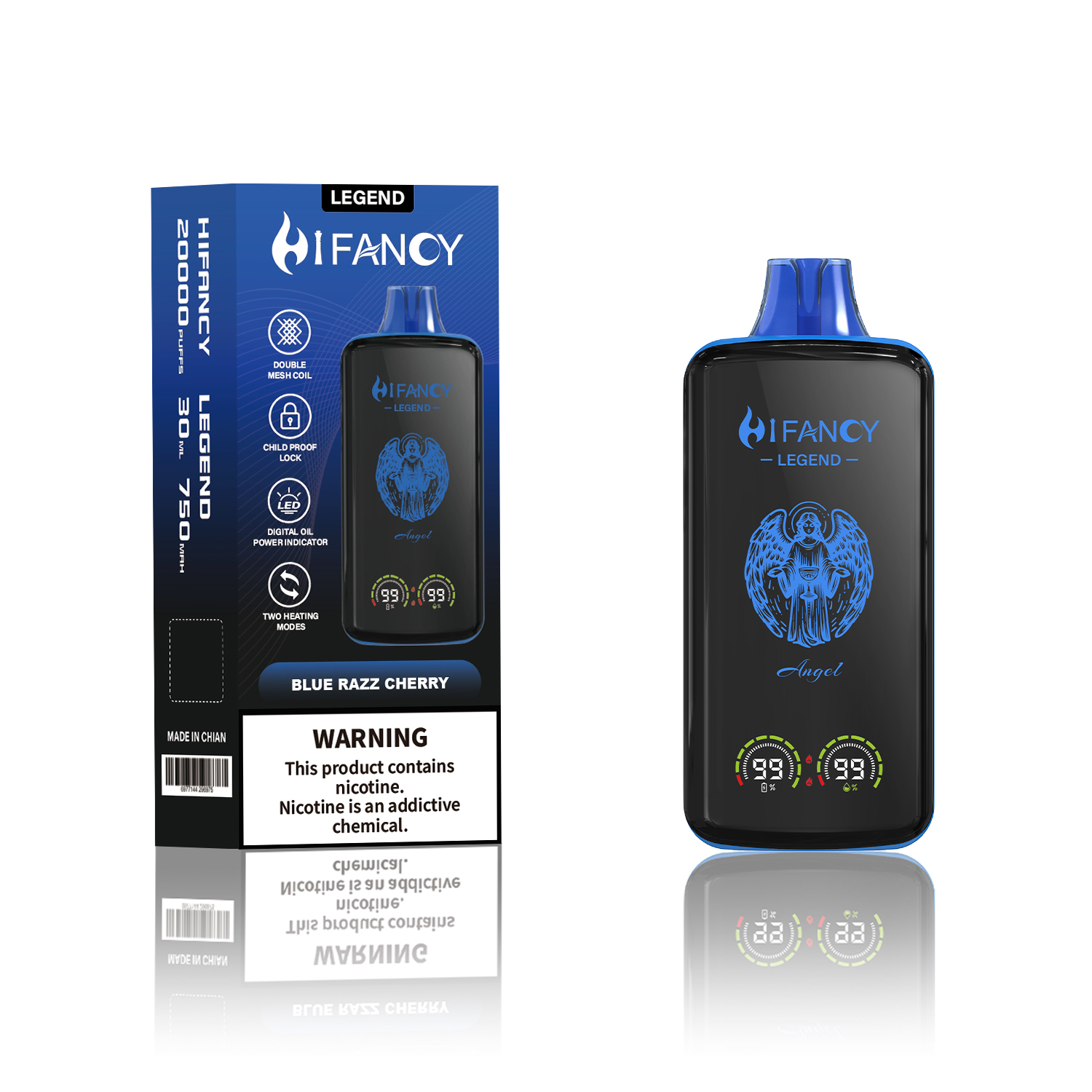 EU Warehouse Original Hifancy Legend 20000 Puffs Disposable Vape 16K Puff Electronic Cigarette Display Digital Box 35ml 2% 3% 5% Nic Wholesale Vape Pen Vaper