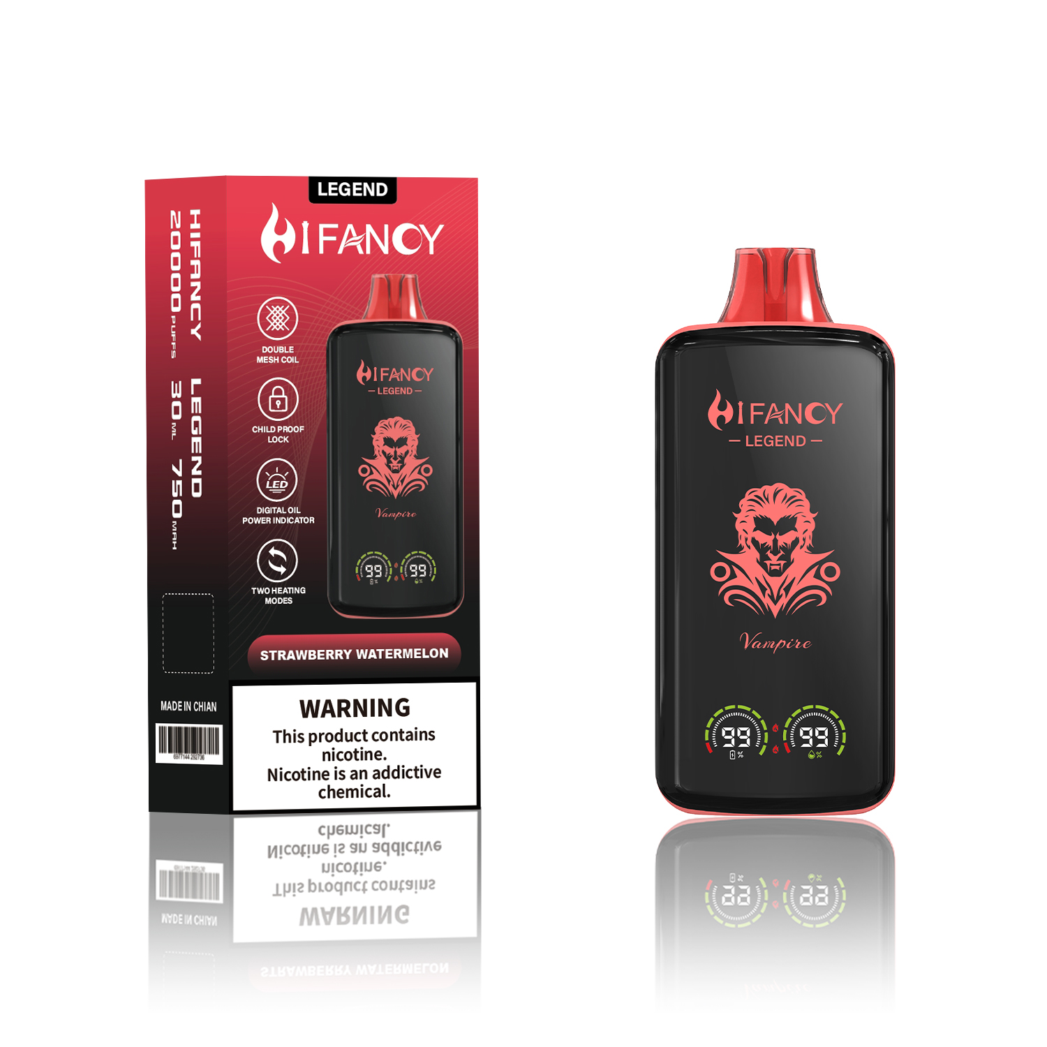 EU Warehouse Original Hifancy Legend 20000 Puffs Disposable Vape 16K Puff Electronic Cigarette Display Digital Box 35ml 2% 3% 5% Nic Wholesale Vape Pen Vaper