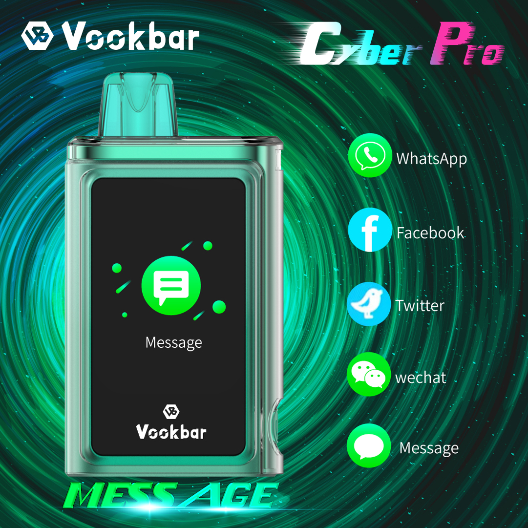  Vookbar Cyber PRO 30000 Puffs Vape 30KDual Mesh Coil Bluetooth Touch Display Screen E-Cig Fruit Flavor 0%/2%3%/5% Vape Pen