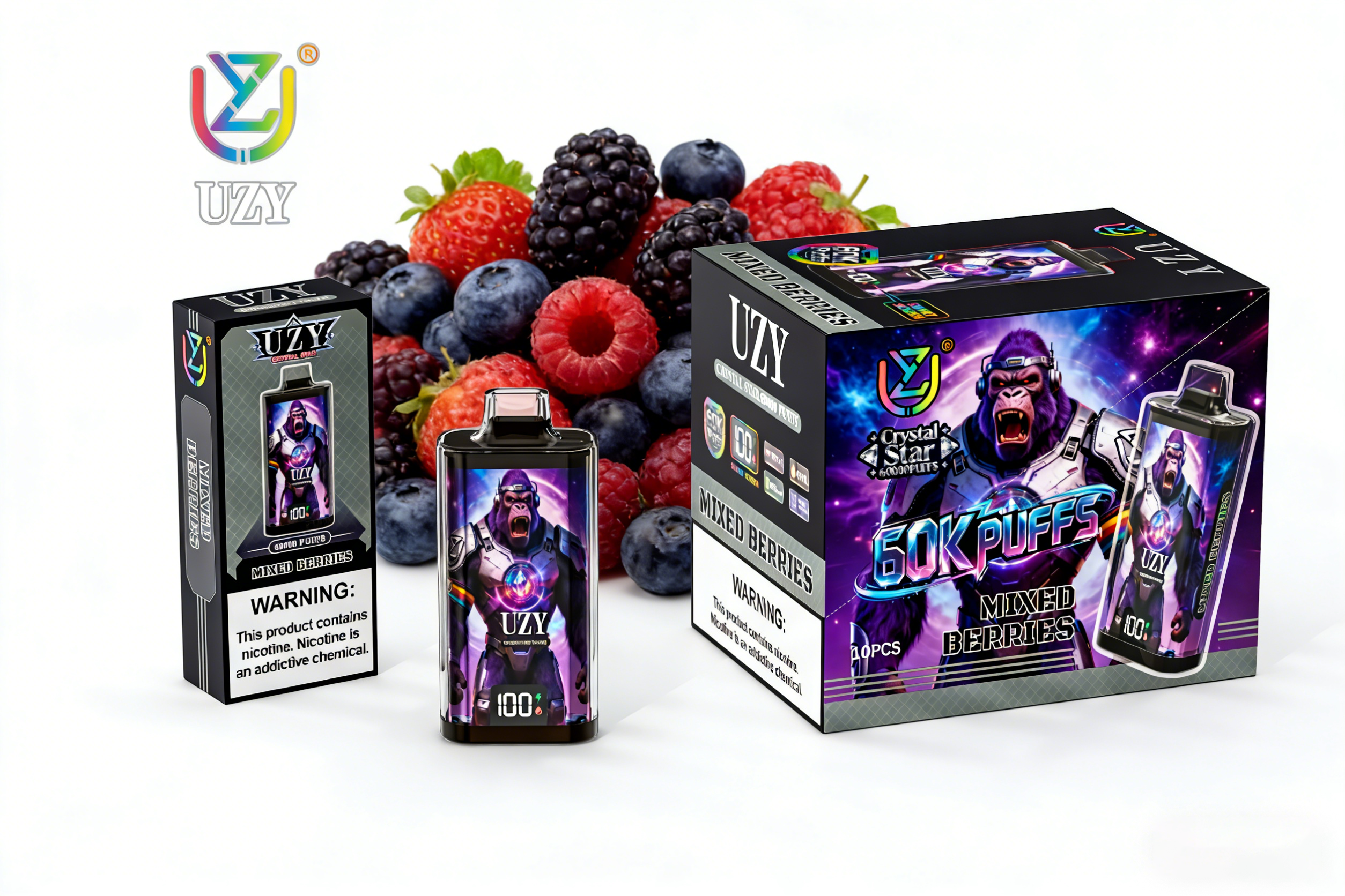 Uzy Crystal Star 60000 Puff Vape Vapes Vaporizer Disposable Vape for Travel Wholesale I Vape Rechargeable Vape Pen Vape Factory Ecloudvaping Euwarehouse