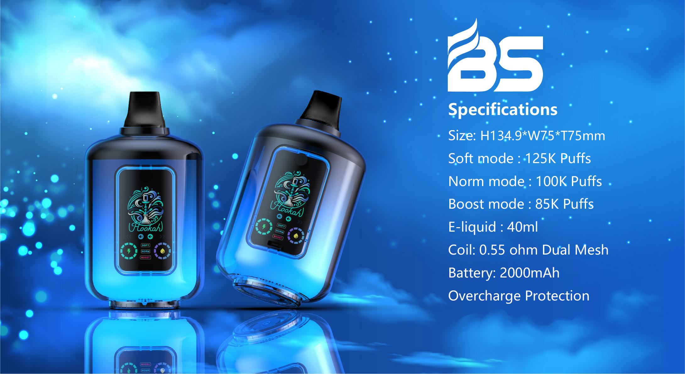 BS Breze Stiik 100000 Puffs Shisha Hookah 100000 Puffs Vape 100K Desktop Hookah Vapor Ecigarette Wape 12 Flavors 