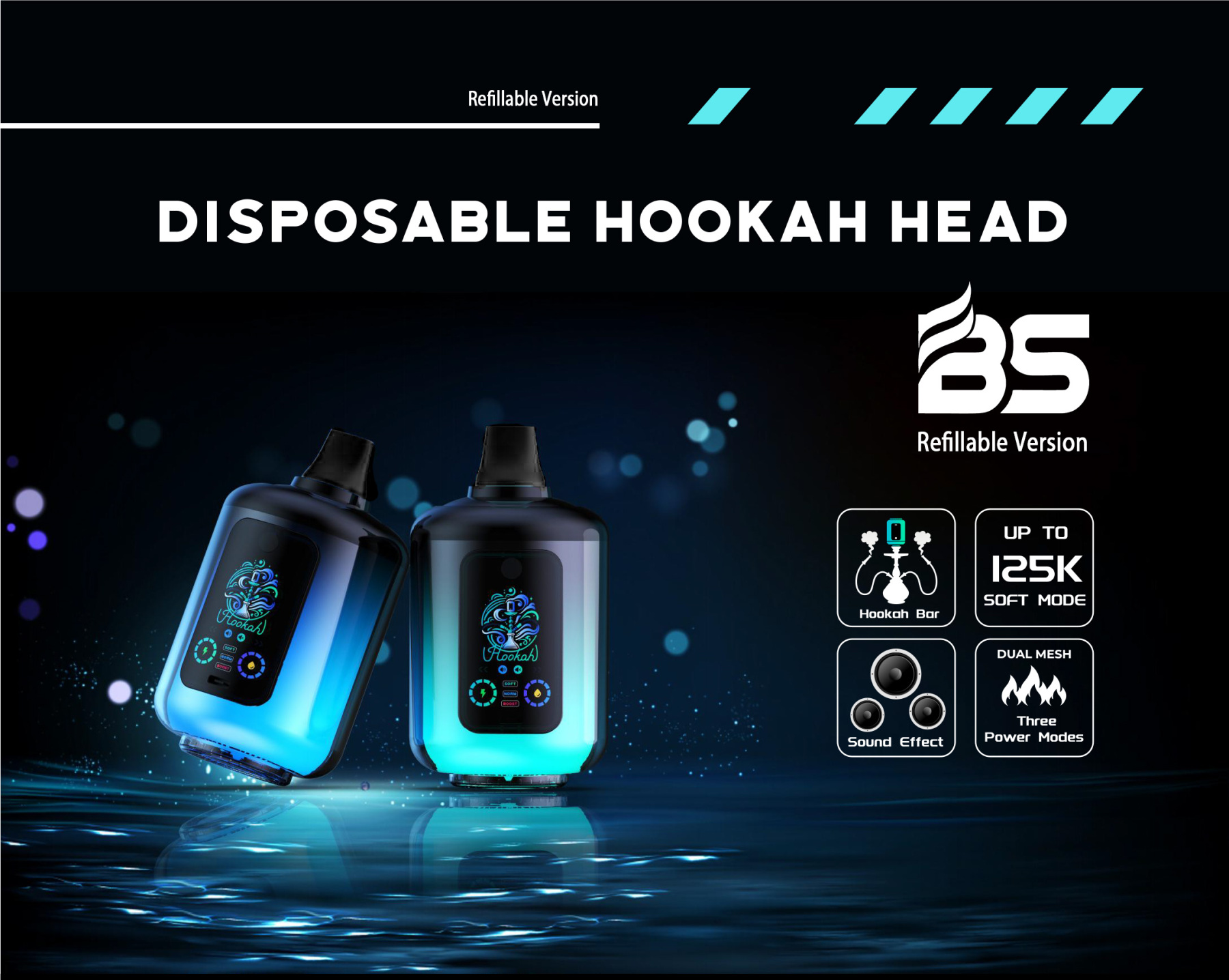 BS Breze Stiik 100000 Puffs Shisha Hookah 100000 Puffs Vape 100K Desktop Hookah Vapor Ecigarette Wape 12 Flavors 