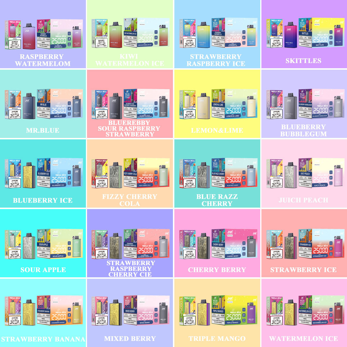 Jnr Mega Box 25000 Puffs 25K Disposable Vape Premium Quality for Wholesale