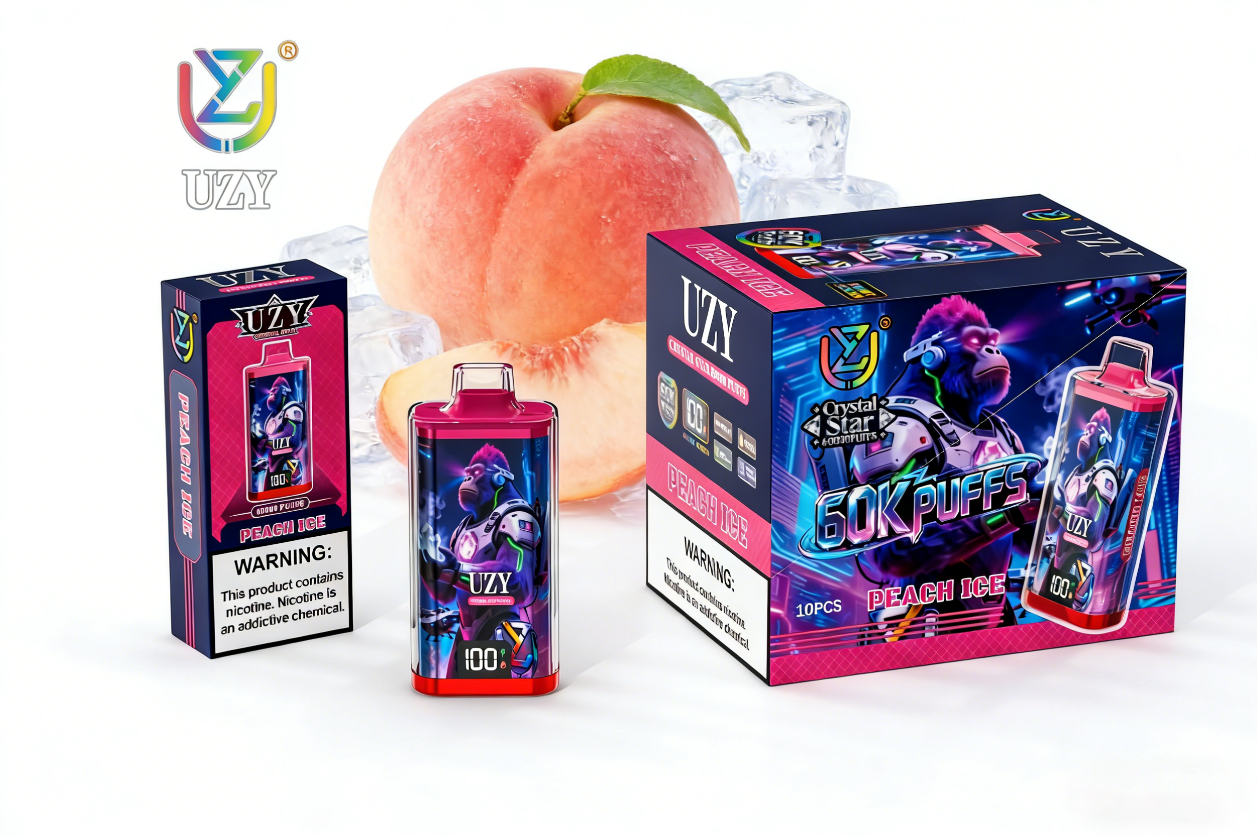 Uzy Crystal Star 60000 Puff Vape Vapes Vaporizer Disposable Vape for Travel Wholesale I Vape Rechargeable Vape Pen Vape Factory Ecloudvaping Euwarehouse